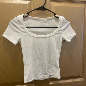 White Fitted Short Sleeve T-Shirt